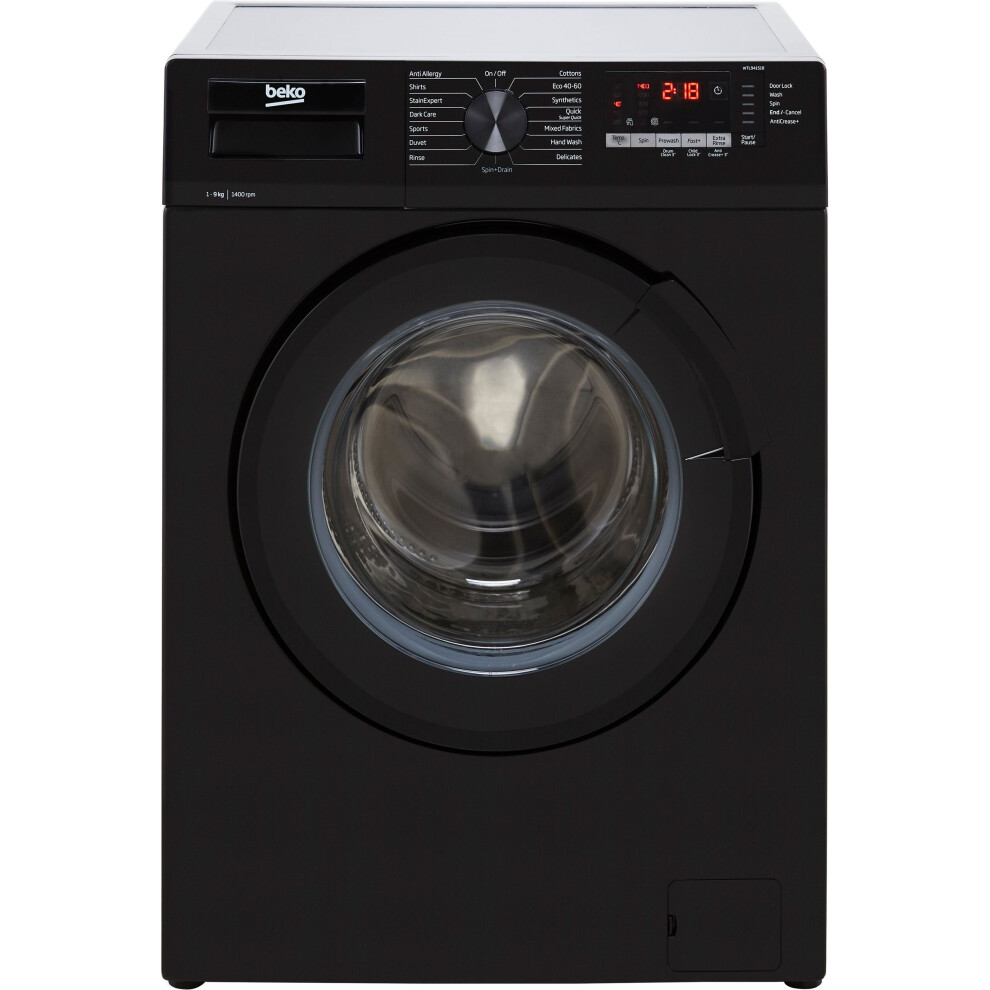 Beko WTL94151B 9Kg Washing Machine with 1400 rpm - Black 